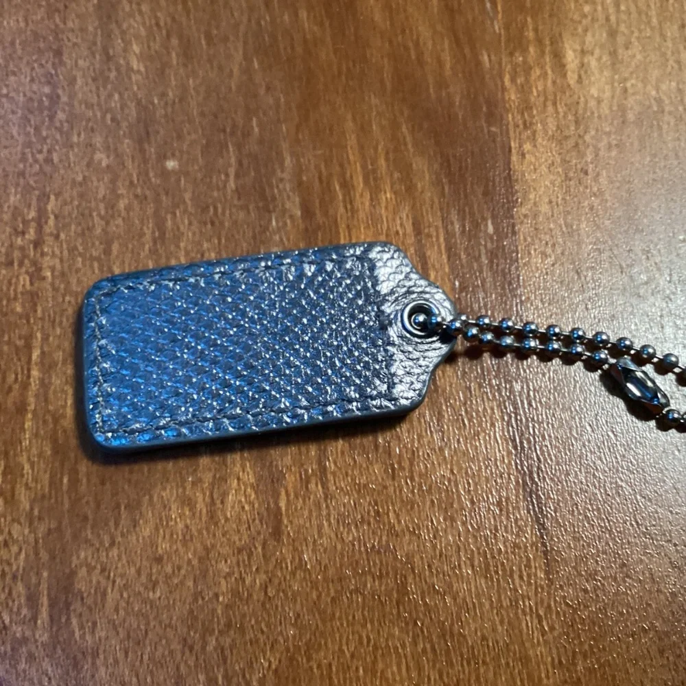Coach Leather Gray Bag Tag/Hang Tag